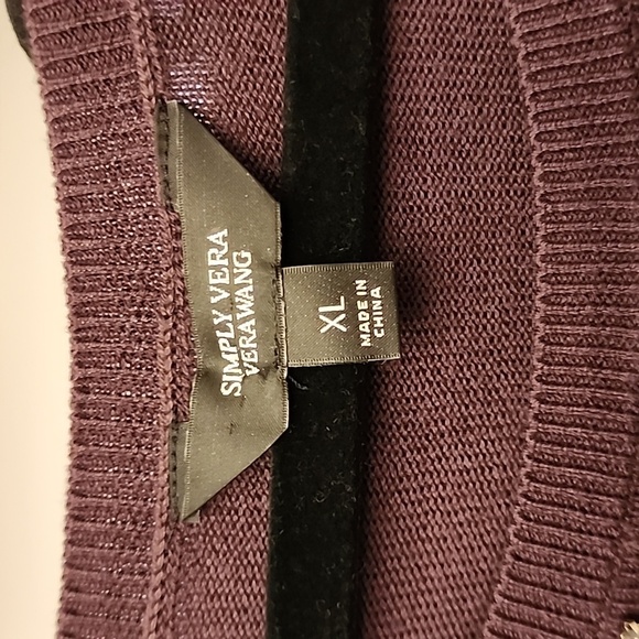 Simply Vera Jeweled Asymmetrical Purple Sweater sz XL - Picture 2 of 8